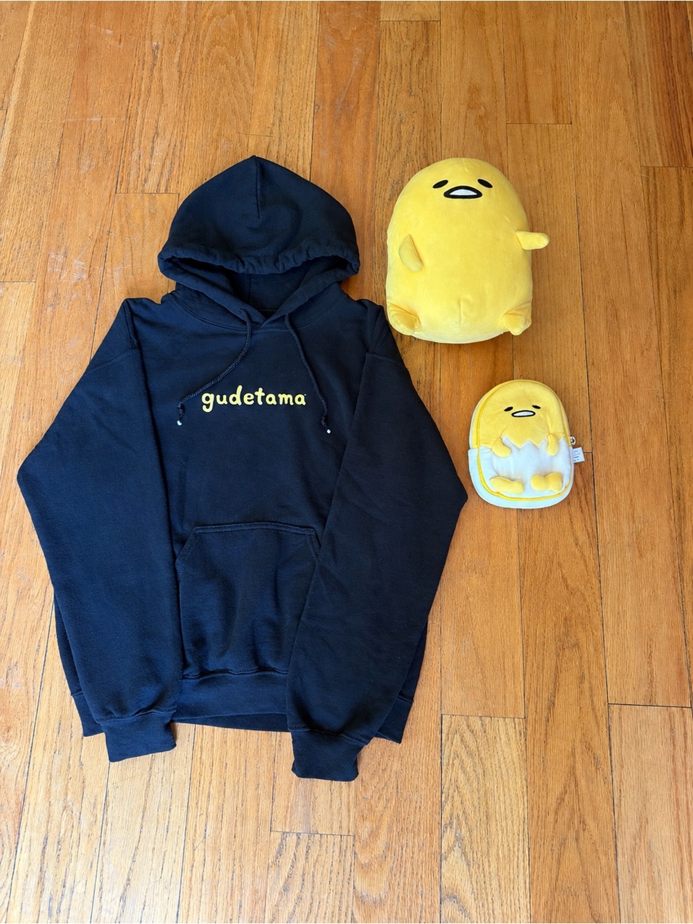 Gudetama Hoodie with Gudetama Stuffy and Zippered Pouch